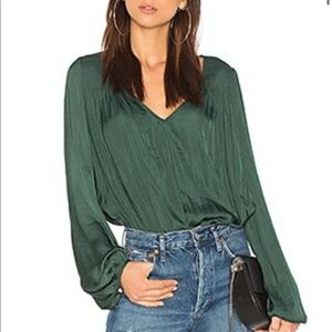 Free People Smockin n Rockin Bodysuit in Green